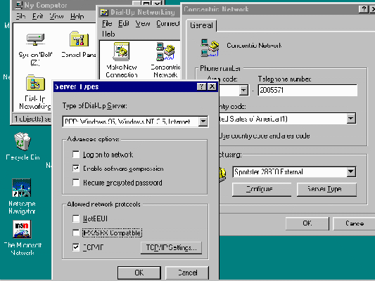 PANEL showing setting up server type